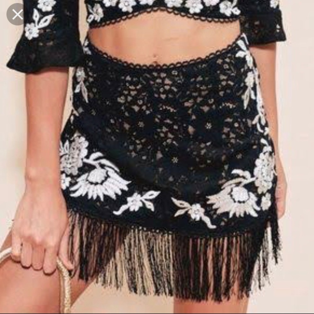 For love and Lemons Mallorca Fringe Skirt